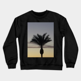 Single Palm Tree Silhouette at Sunset Crewneck Sweatshirt